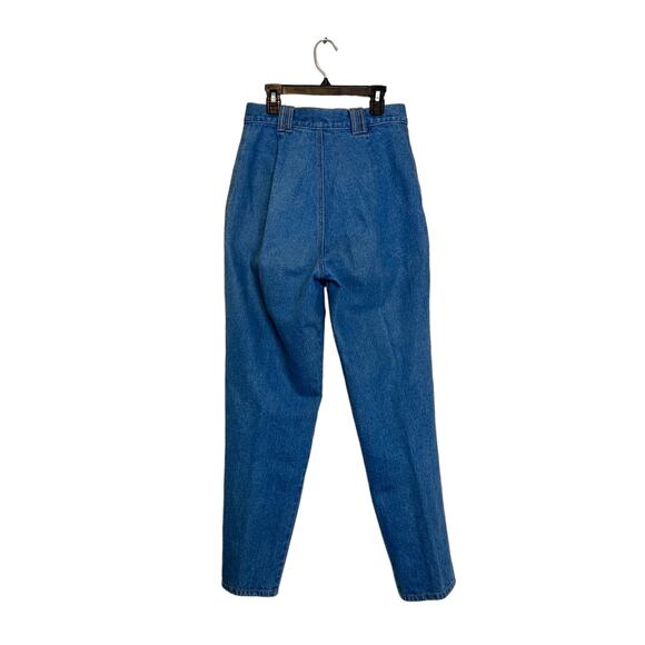 Styles To Go vintage 100% cotton high waisted pleated blue jeans size 8 - Picture 12 of 13